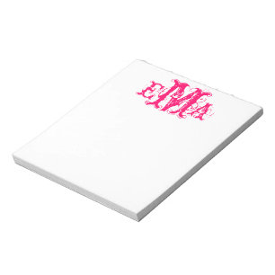 Bloc de notas de monograma personalizado de Moda d