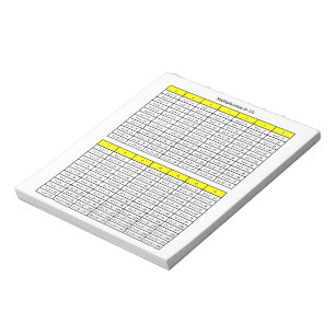 Bloc de notas de multiplicación Nº 0-13