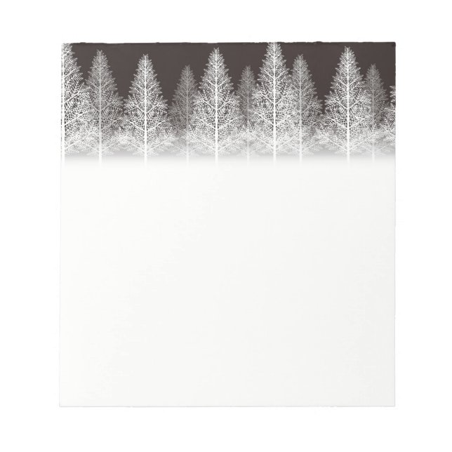 Bloc de notas de Navidad - Árboles de invierno (Frente)