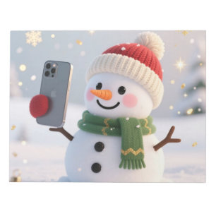 Bloc de notas de Navidad con selfie de muñeco de n