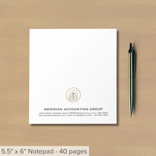 Bloc de notas de negocios con el logotipo de sello (Subido por el creador)
