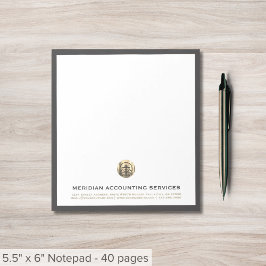 Bloc de notas de negocios Gray Gold Seal