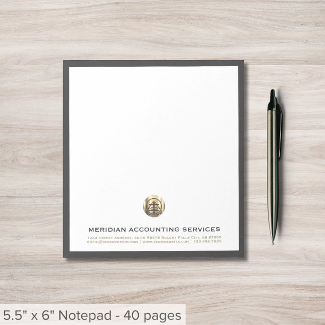 Bloc de notas de negocios Gray Gold Seal (Subido por el creador)