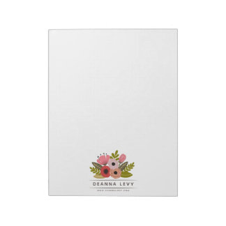Bloc de notas de negocios personalizado de Floral 