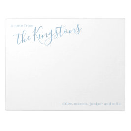 Bloc de notas de nombre de familia azul turbio