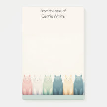 Bloc de notas de nombre personalizado con gatos