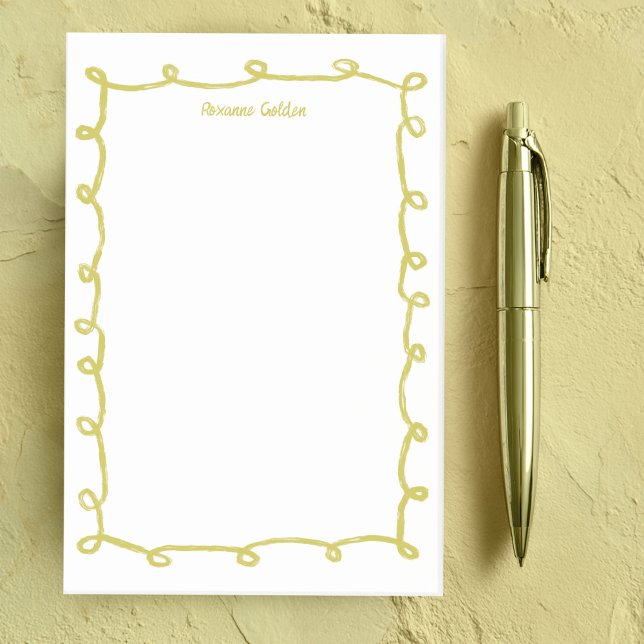 Bloc de notas de nombres CUSTOM de marco de doodle (Messy Loops Doodle Frame CUSTOM NAME Notepad
)