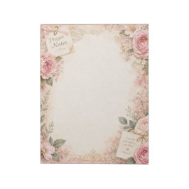 Bloc de notas de oraciones florales rosadas