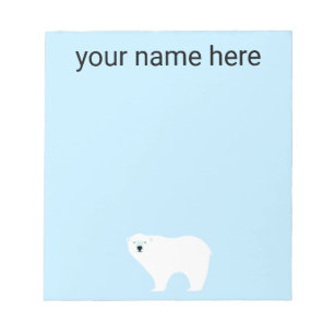 Bloc de notas de oso polar personalizado para niño