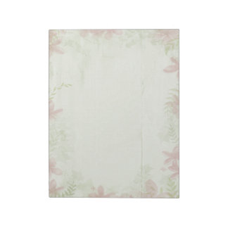Bloc de notas de papel de flores antiguas