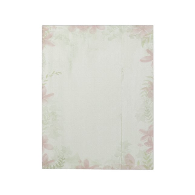 Bloc de notas de papel de flores antiguas (Lado Izquierdo)