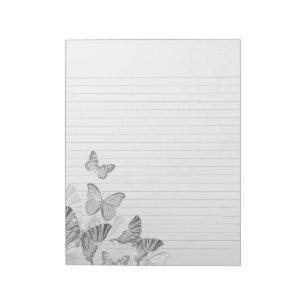 Bloc de notas de papel de mariposas de escala de g