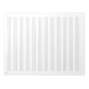 Bloc de notas de papel de partitura blanca de 12 p