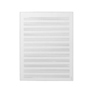 Bloc de notas de papel de partitura blanca de 12 p