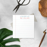 Bloc de notas de papel en línea para regalo de pro<br><div class="desc">El Bloc de notas de papel en línea de mi profesor de regalo preppy hace un gran regalo para tu profesor favorito. Personaliza con un nombre para un regalo único. Los profesores anotan que las toallas hacen grandes regalos de vacaciones o de fin de año. El diseño presenta papel pintado...</div>