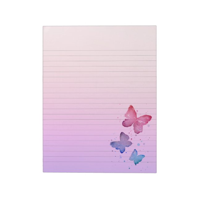 Bloc de notas de papel Purple Rubor Butterflies Li (Lado Izquierdo)