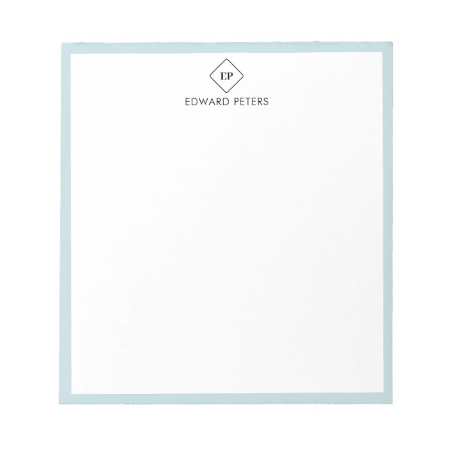 Bloc de notas de papelería personal con monograma  (Frente)