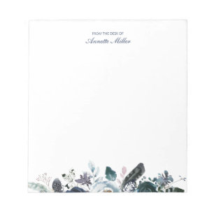 Bloc de notas de papelería personalizada floral bo