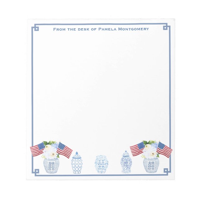 Bloc De Notas De parte de | Chinoiserie Todo-Americano Chic (Frente)