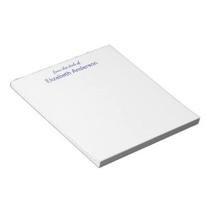 Bloc De Notas De parte de la plantilla de nombre Blanco y Azul