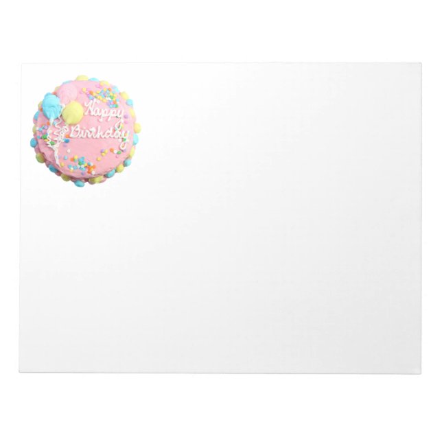 Bloc de notas de pastel de cumpleaños feliz (Frente)