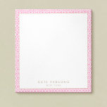 Bloc de notas de patrón de entramado rosado femeni<br><div class="desc">Fondo del patrón de entramado rosa y blanco. Para obtener material de marketing adicional,  diseño personalizado o solicitud de logotipo,  póngase en contacto conmigo en maurareed.designs@gmail.com y responderé en el plazo de 24 horas. Para envíos,  las consultas de stock de tarjetas y precios contacte directamente con Zazzle.</div>