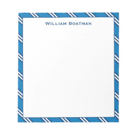 Bloc de notas de patrón de franja de anclaje azul