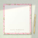 Bloc de notas de patrón floral rosa de color de ag<br><div class="desc">Delicado fondo de patrón floral. Para obtener material de marketing adicional,  diseño personalizado o solicitud de logotipo,  póngase en contacto conmigo en maurareed.designs@gmail.com y responderé en el plazo de 24 horas. Para envíos,  las consultas de stock de tarjetas y precios contacte directamente con Zazzle.</div>