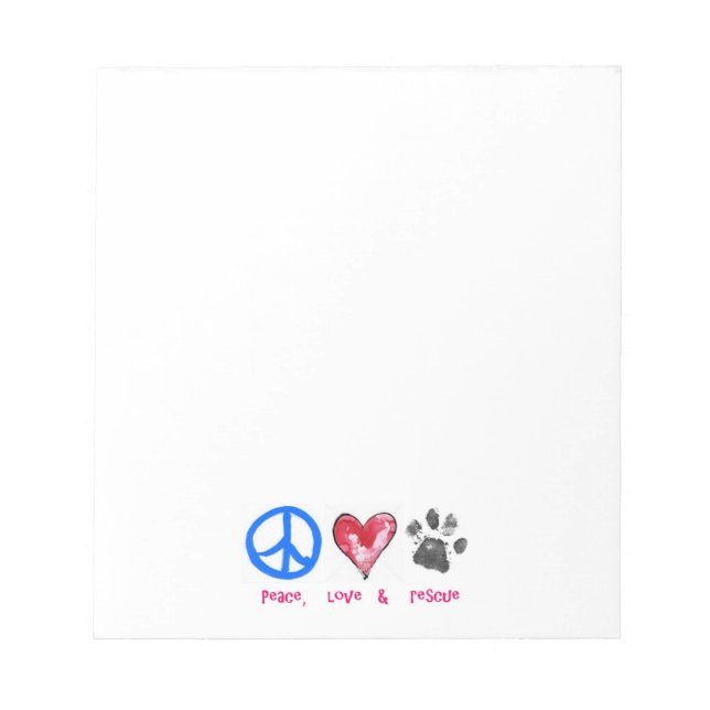 Bloc de notas de paz, amor y rescate (Frente)