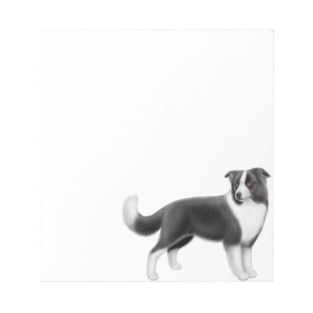 Bloc de notas de perro collie de borde de alerta (Frente)