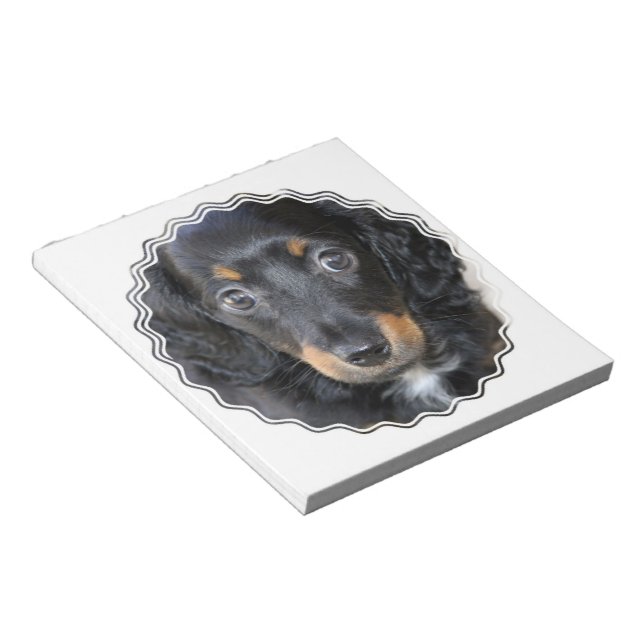Bloc de notas de perro con cachorro Daschund (Lado Derecho)