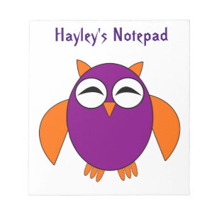 Bloc de notas de Personalizable de búho de Hallowe