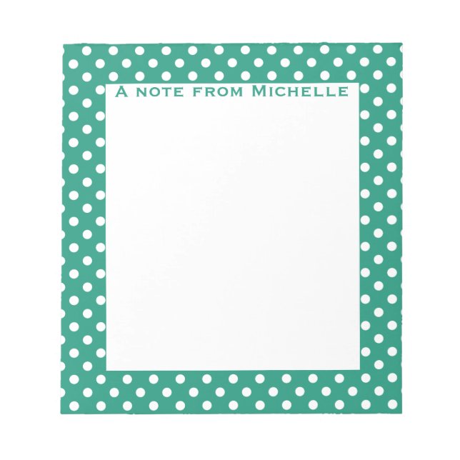 bloc de notas de personalizado de puntos de polka  (Frente)