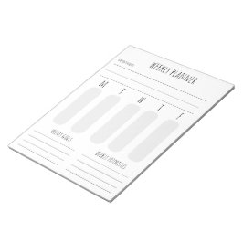 bloc de notas de planificación semanal