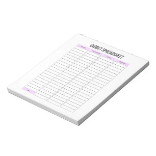 Bloc de notas de planificador de hojas de cálculo