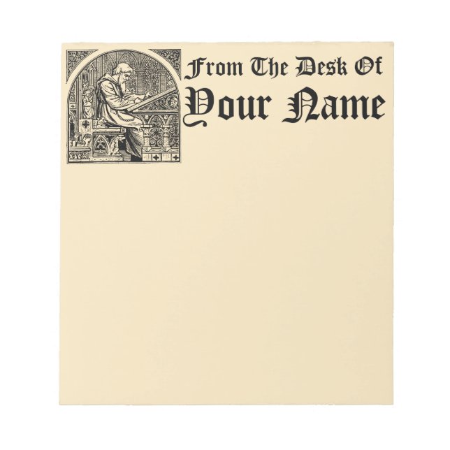 Bloc de notas de plantilla de guiones medievales (Frente)