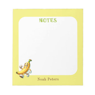Bloc de notas de plátano amarillo lindo