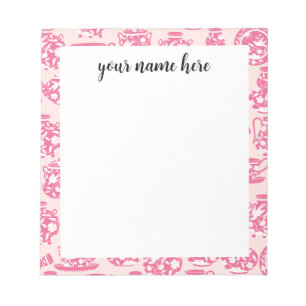 Bloc de notas de porcelana rosa personalizado