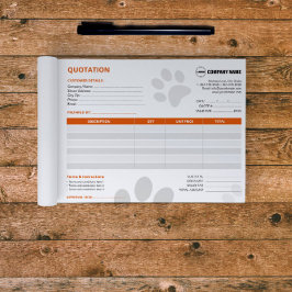 Bloc de notas de presupuesto del Personalizado del