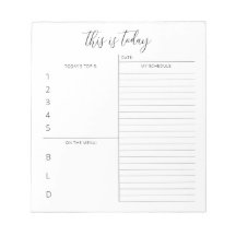 Bloc de notas de programación de planificador diar