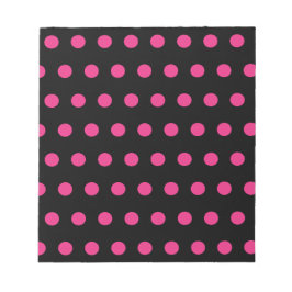 Bloc de notas de punto de polka (rosa negro y neón