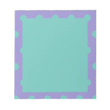 Bloc de notas de puntos de Polka (Lavender y Aqua)