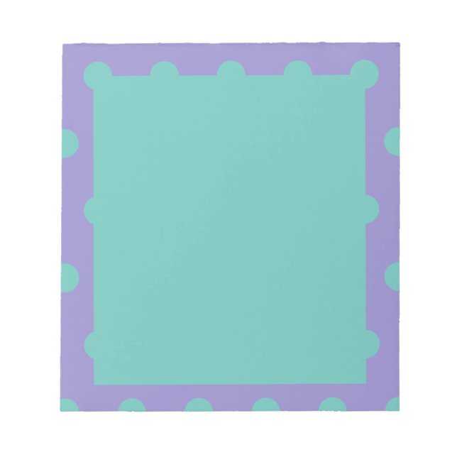 Bloc de notas de puntos de Polka (Lavender y Aqua) (Frente)