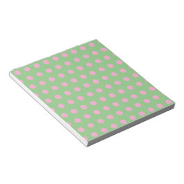 Bloc de notas de puntos de polka (verde sabio y ro