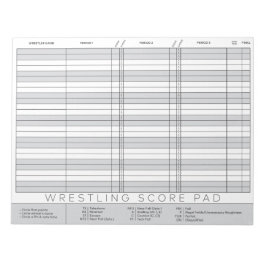 Bloc de notas de puntuación de lucha libre
