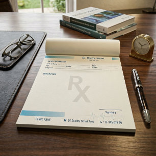 Bloc de Notas de Receta Médica – Rx Editable para 