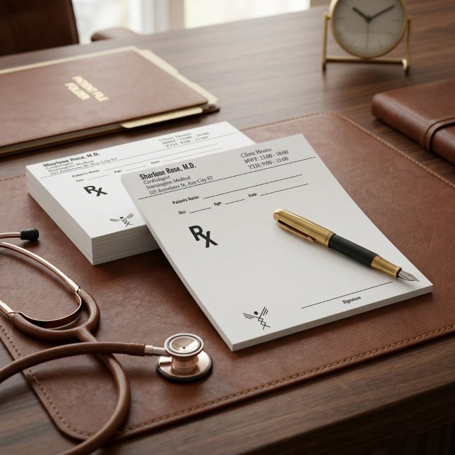 Bloc de notas de receta personalizada – RX de médi (Custom Prescription Notepad – Editable Doctor RX Pad!)