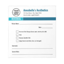 Bloc de notas de referencia para estética editable
