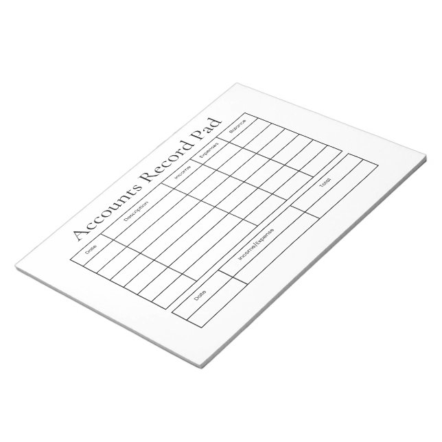 Bloc de notas de registro de cuentas Ledger (Lado Derecho)