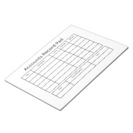 Bloc de notas de registro de cuentas Libro mayor